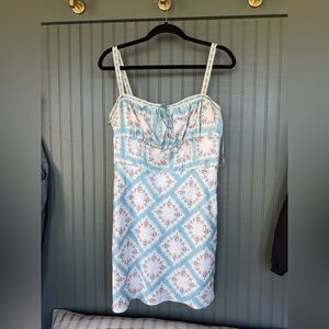 Blue Floral Tie-Front Sundress
